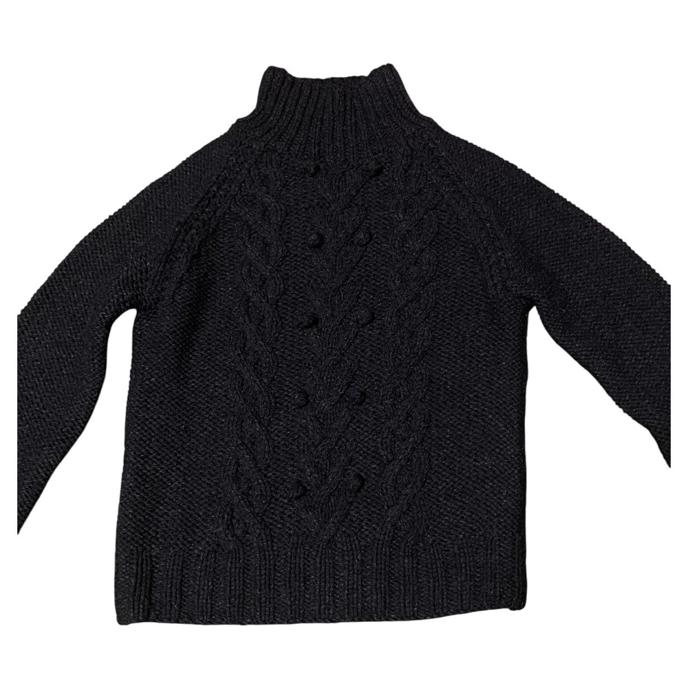 J. Crew Charcoal Vintage Lambswool Fisherman Pullover Sweater L/M Winter Warm